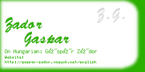 zador gaspar business card